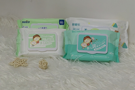 Влажное нежного хлопка Unscented мягкого устранимое обтирает для чувствительной Newborn не алкоголички