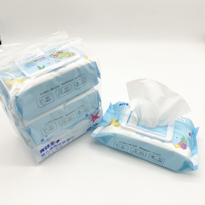 Образец ISO не сплетенный свободный очищая устранимое влажное обтирает Unscented для младенца