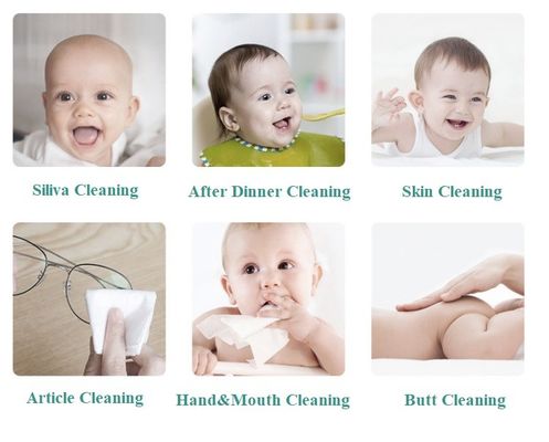 Вода амбара младенца Spunlaced Nonwoven мягкая очищая органическая обтирает