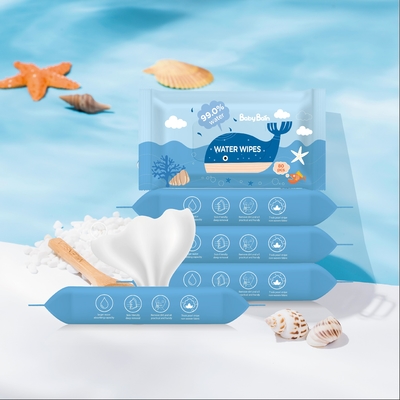 Младенец чистой воды 80PCS органический влажный обтирает Biodegradable не сплетенную ткань Unscented