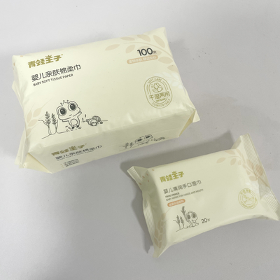 100 PCS подгоняли органический хлопок устранимые сухие обтирают мягкий хлопок сухие влажные обтирают