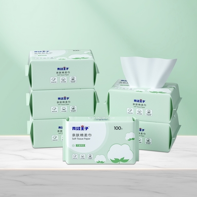 Устранимая вискоза 100% хлопок Nonwoven лицевые ткани сушат обтирает для чистки красоты