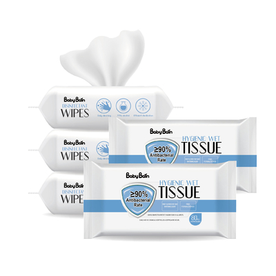 Nonwoven Spunlace нежно очищает кожу Coverless стороны взрослое устранимое обтирает