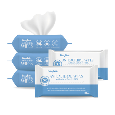 Nonwoven Spunlace нежно очищает кожу Coverless стороны взрослое устранимое обтирает