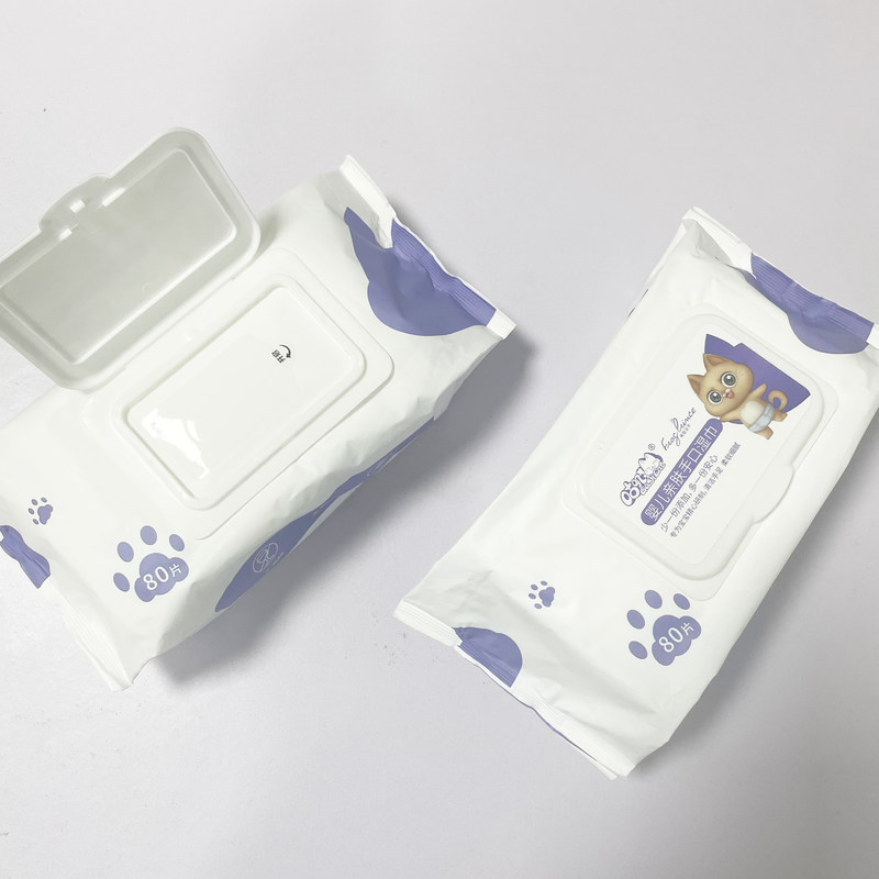 Чистая вода Biodegradable не сплетенная ткань Unscented намочила обтирает 80pcs для заботы младенца