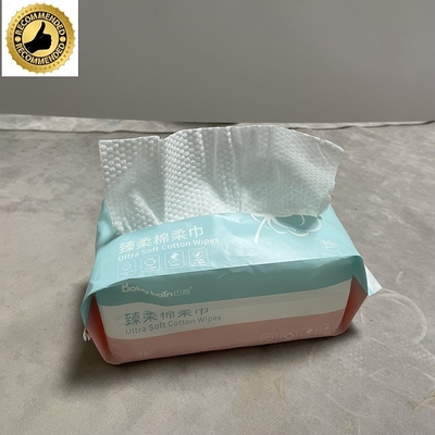 супер мягкий устранимый сухой 80pcs обтирает не сплетенную лицевую ткань